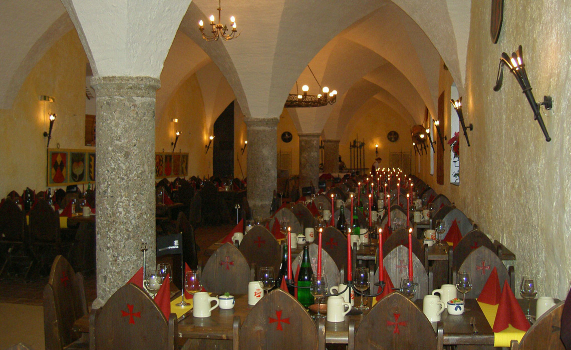 castle hall, knights dinner, Salzburg, fortress Hohensalzburg